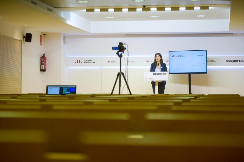  Marta Vilalta durant la roda de premsa en 'streaming' / Marc Puig 