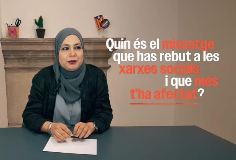 Najat Driouech Ben Moussa en un moment del vídeo que Esquerra Republicana dedica a denunciar les violències masclistes digitals