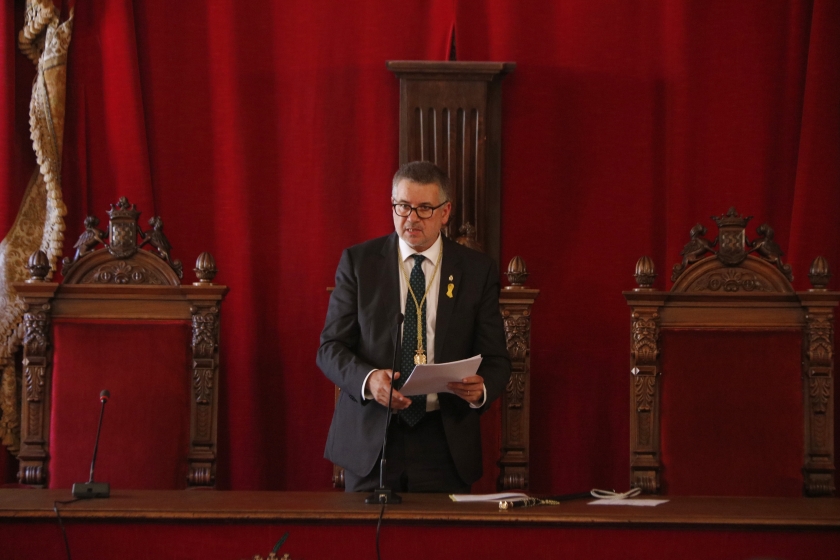  Pau Ricomà durant el discurs d'investidura que el feia el nou alcalde de Tarragona / ACN 