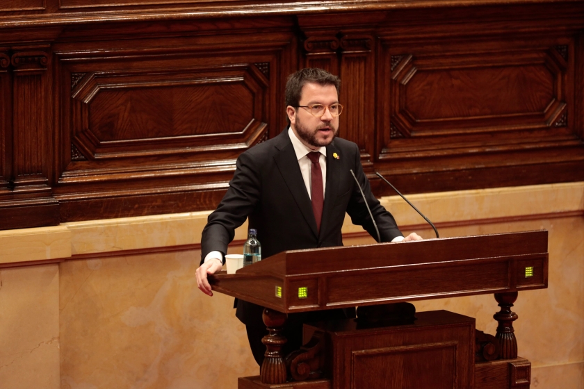 El vicepresident i conseller d'Economia, Pere Aragonès, durant el ple del Parlament de Catalunya 