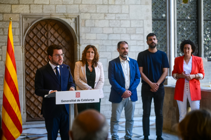  Pere Aragonès, Laura Vilagrà, Oleguer Serra, Ruben Wagensberg i Marta Rovira en la recepció institucional / Marc Puig 