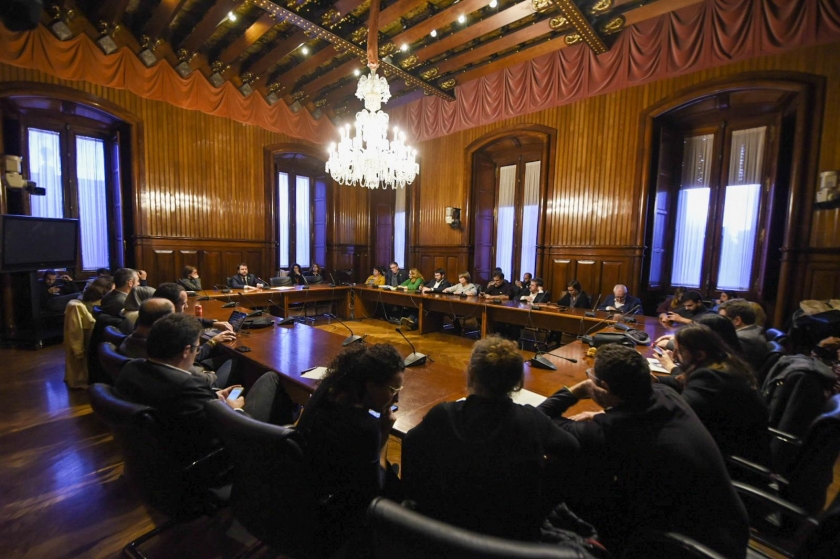  El grup parlamentari d'Esquerra Republicana en una reunió a principis d'any 