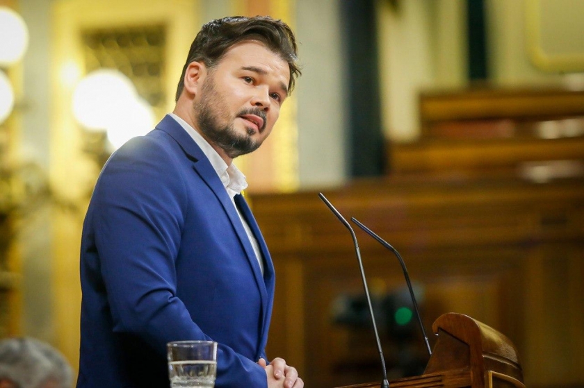  El portaveu republicà al Congrés, Gabriel Rufián, durant la sessió de control al govern espanyol. 