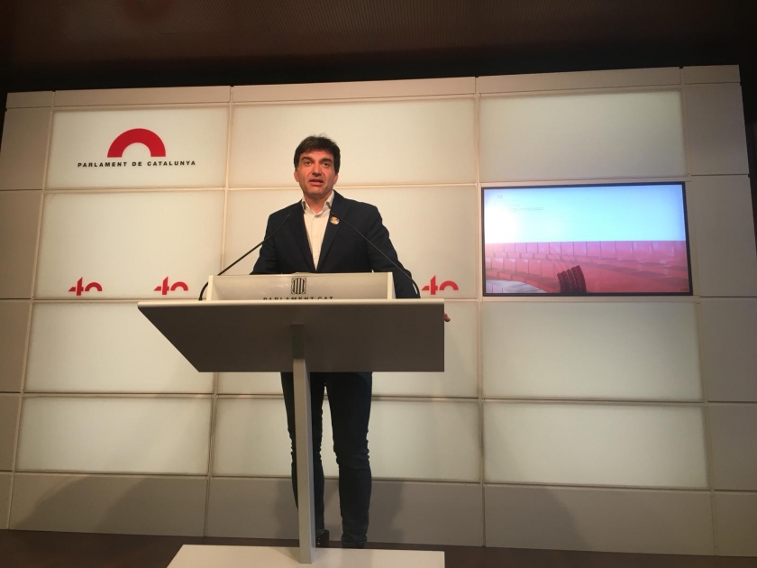  Sergi Sabrià, president del grup parlamentari d'Esquerra Republicana,en roda de premsa 