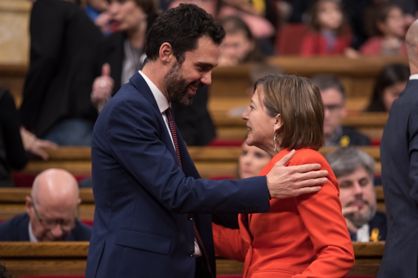  Roger Torrent i Carme Forcadell al Parlament en una imatge d'arxiu 