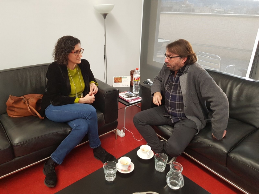   Rovira defensa un marc català de relacions laborals i unes pensions dignes en una reunió amb el responsable d'UGT Catalunya  