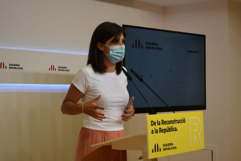  Marta Vilalta, secretària general adjunta i portaveu d'Esquerra Republicana, en roda de premsa  